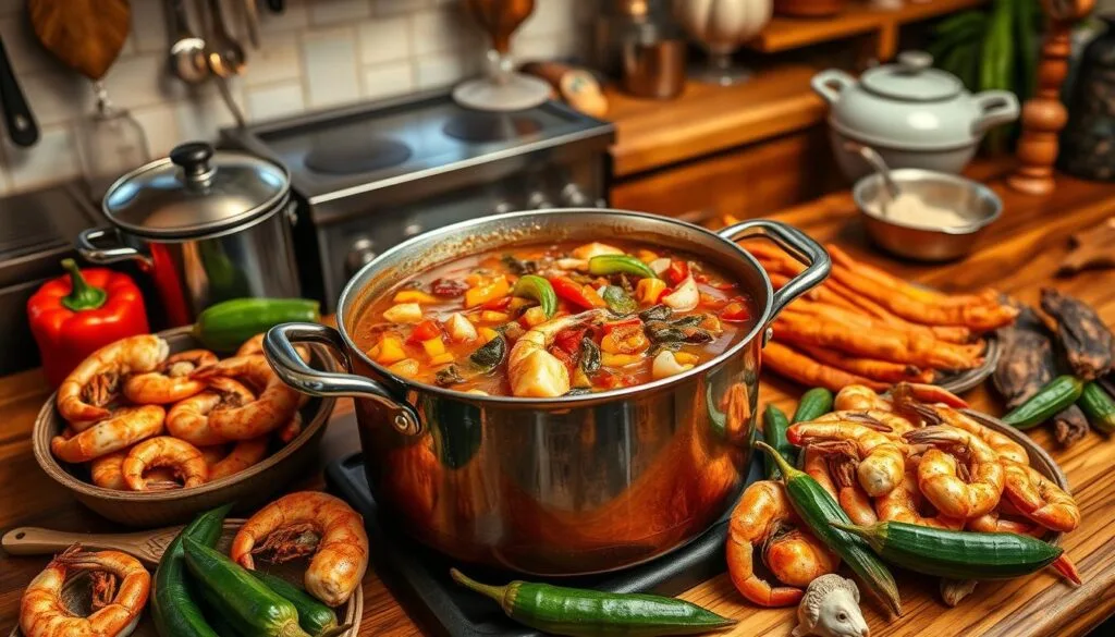 Southern Seafood Gumbo Preparation Southern Seafood Gumbo Preparation
