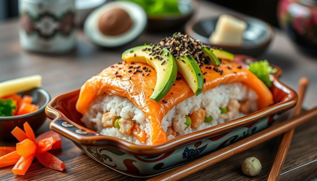 salmon sushi bake recipe​